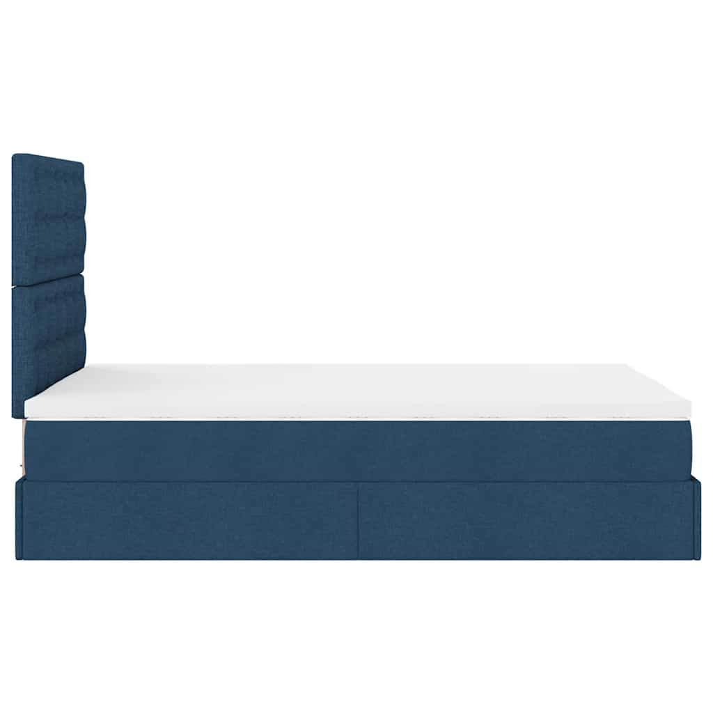 Ottoman bed met matras 120x190 cm stof blauw