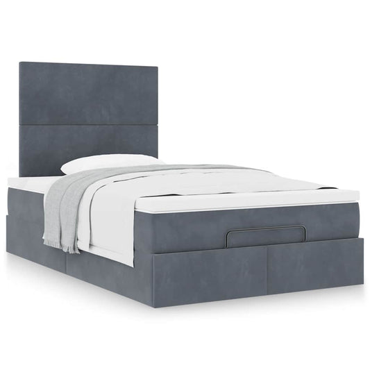 Ottoman bed met matrassen 120x190cm fluweel donkergrijs