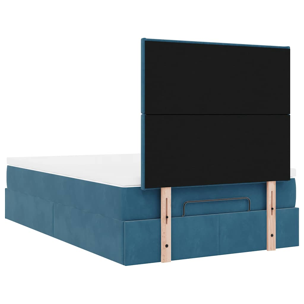 Ottoman bed met matrassen 120x190cm fluweel donkerblauw