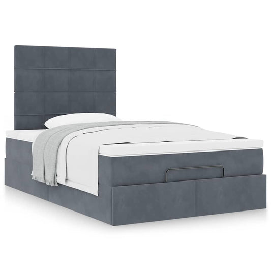 Ottoman bed met matrassen 120x190cm fluweel donkergrijs