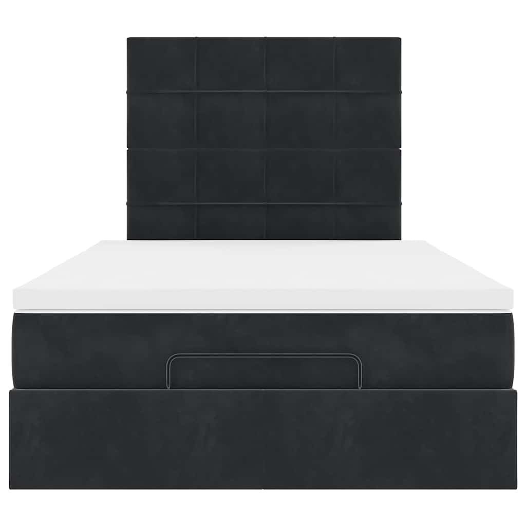 Ottoman bed met matrassen 120x190cm fluweel zwart