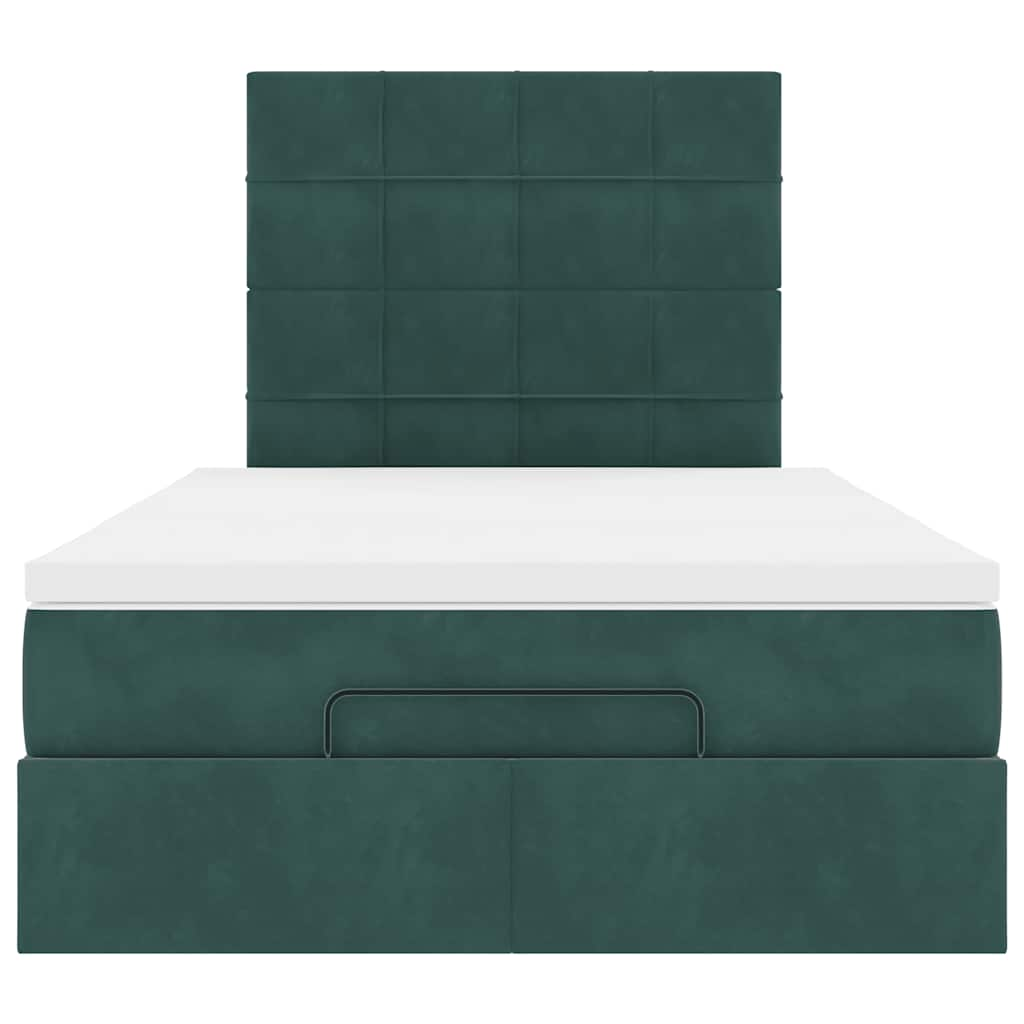 Ottoman bed met matrassen 120x190cm fluweel donkergroen