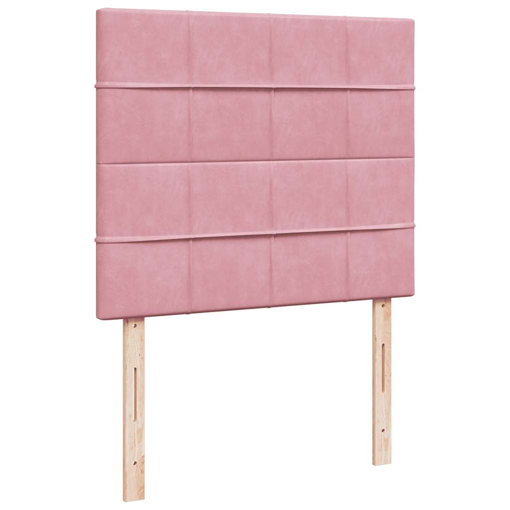 Ottoman bed met matrassen 120x190cm fluweel roze