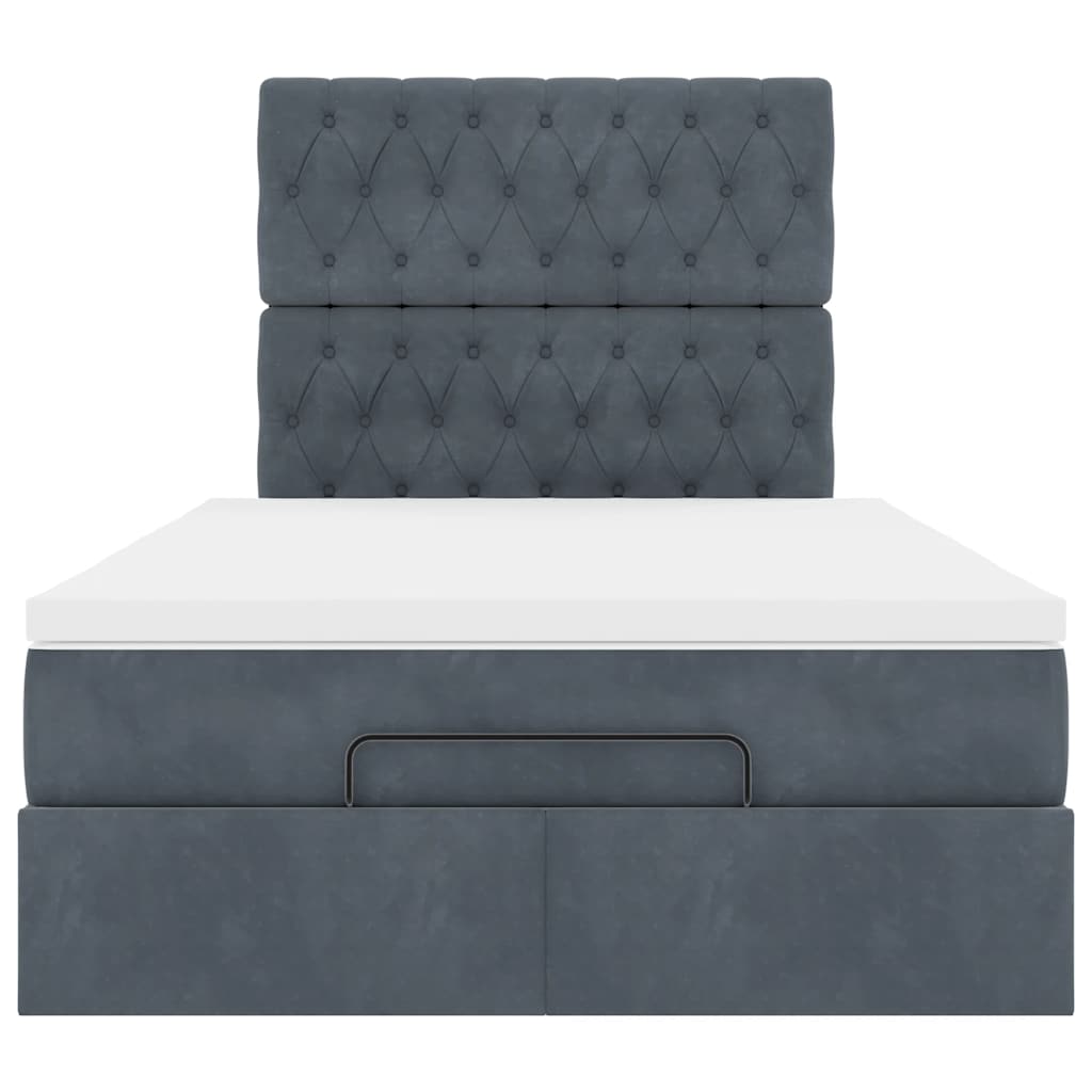 Ottoman bed met matrassen 120x190cm fluweel donkergrijs