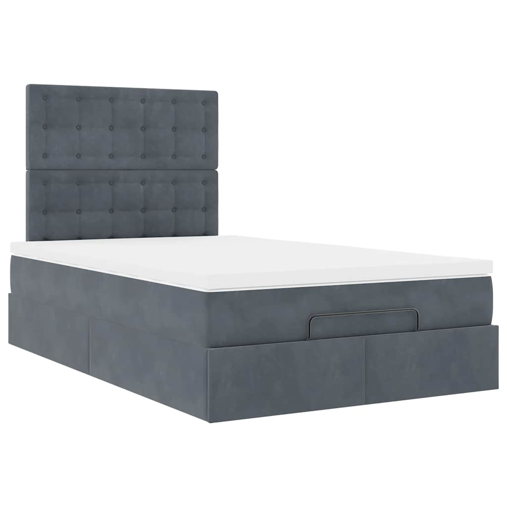 Ottoman bed met matrassen 120x190cm fluweel donkergrijs