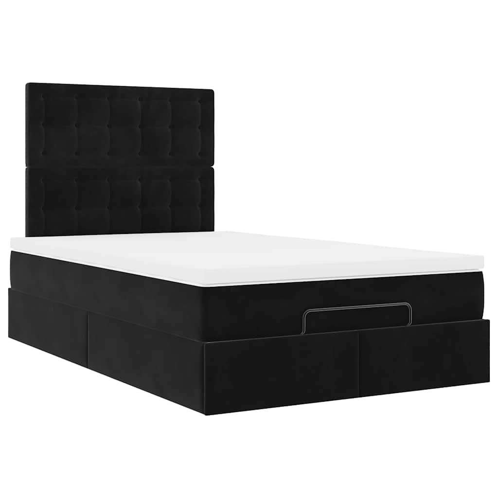 Ottoman bed met matrassen 120x190cm fluweel zwart