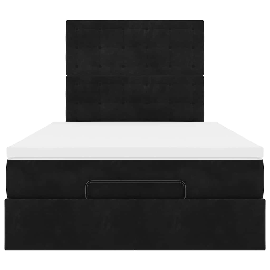 Ottoman bed met matrassen 120x190cm fluweel zwart