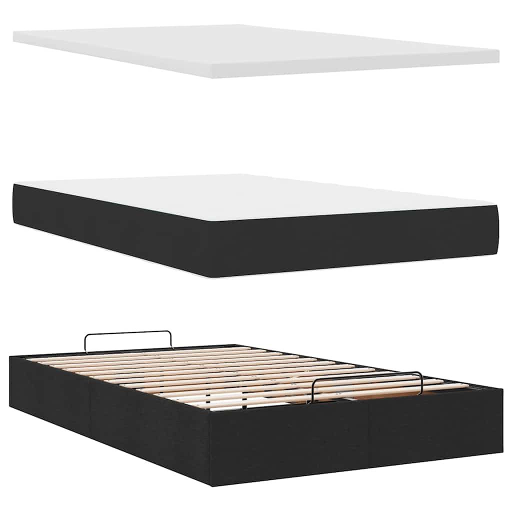 Ottoman bed met matrassen 120x190cm fluweel zwart