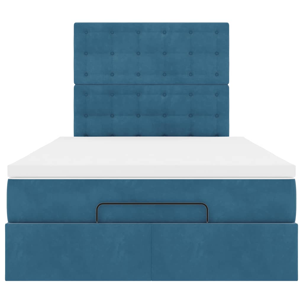 Ottoman bed met matrassen 120x190cm fluweel donkerblauw