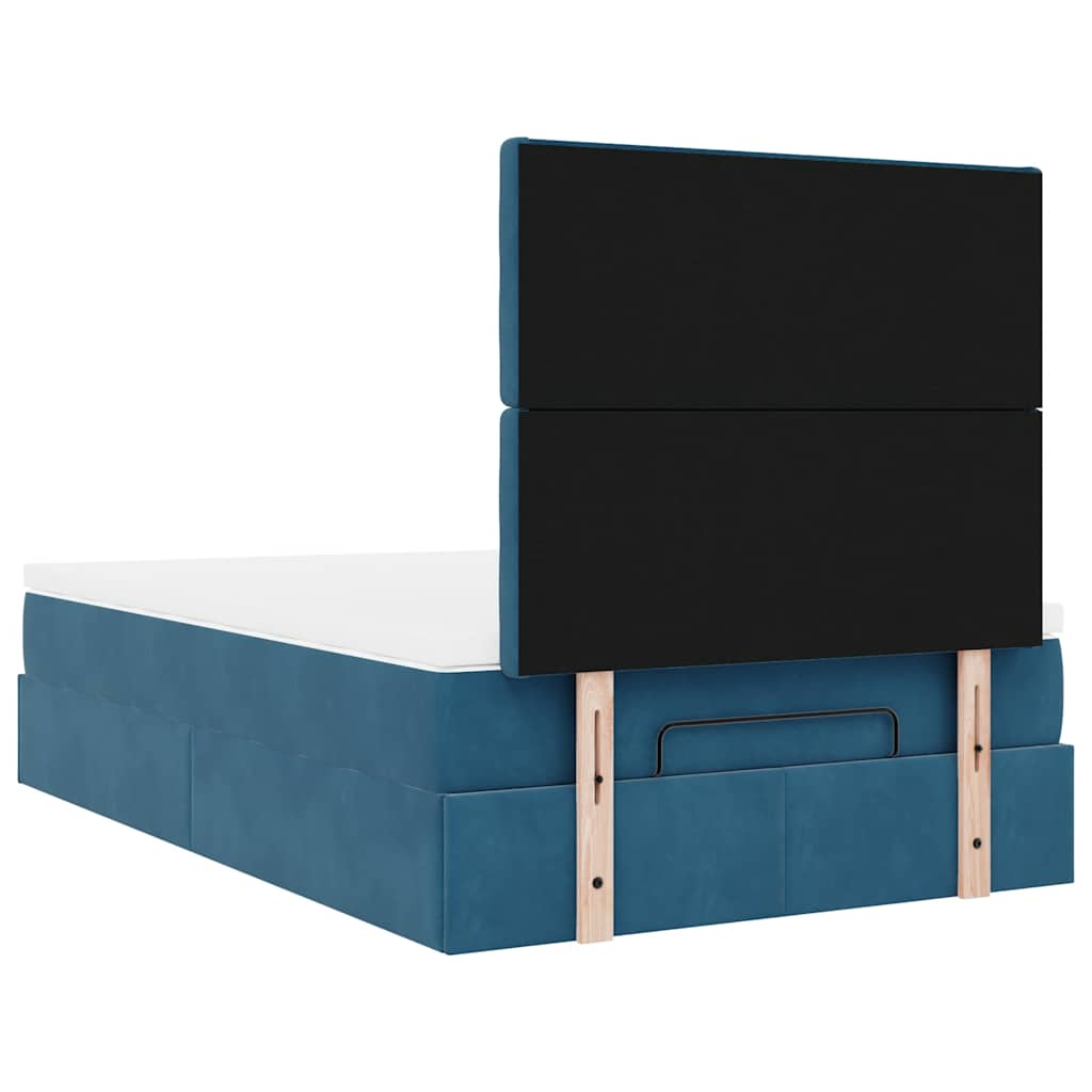 Ottoman bed met matrassen 120x190cm fluweel donkerblauw