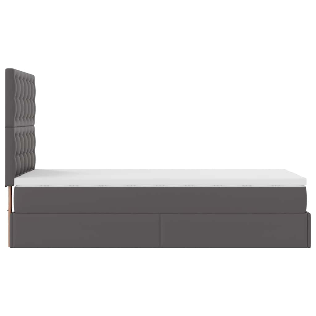 Ottoman bed met matras en LED's 90x190cm kunstleer grijs