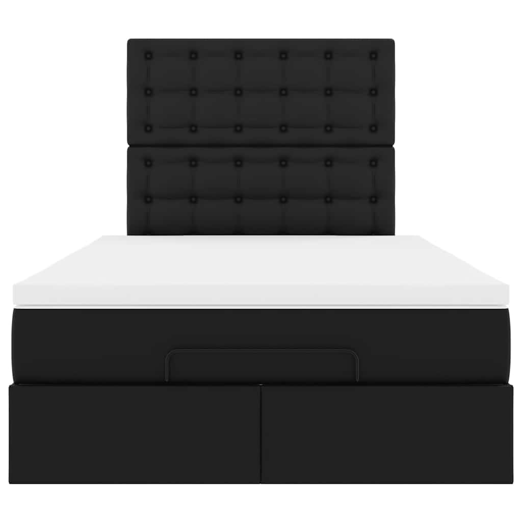 Ottoman bed met matras en LED's 120x190 cm kunstleer zwart