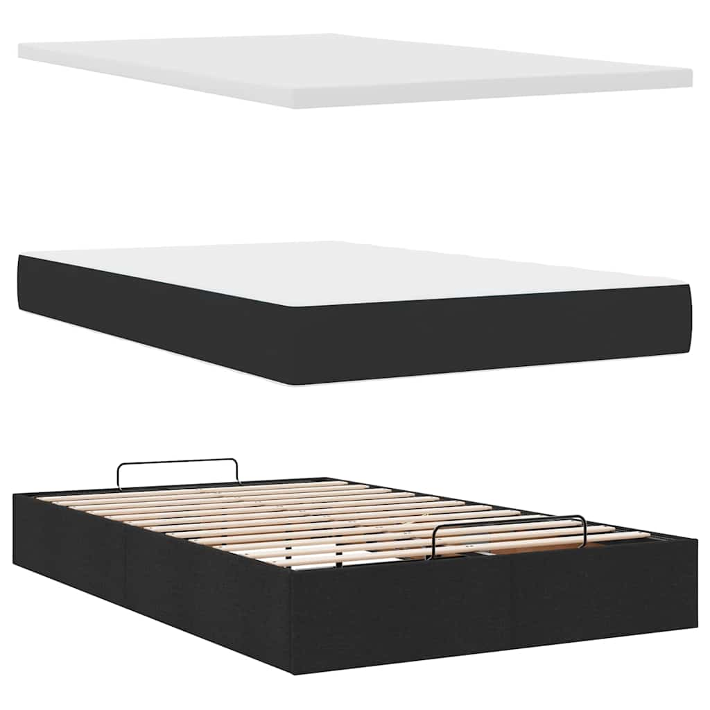 Ottoman bed met matras en LED's 120x190 cm kunstleer zwart