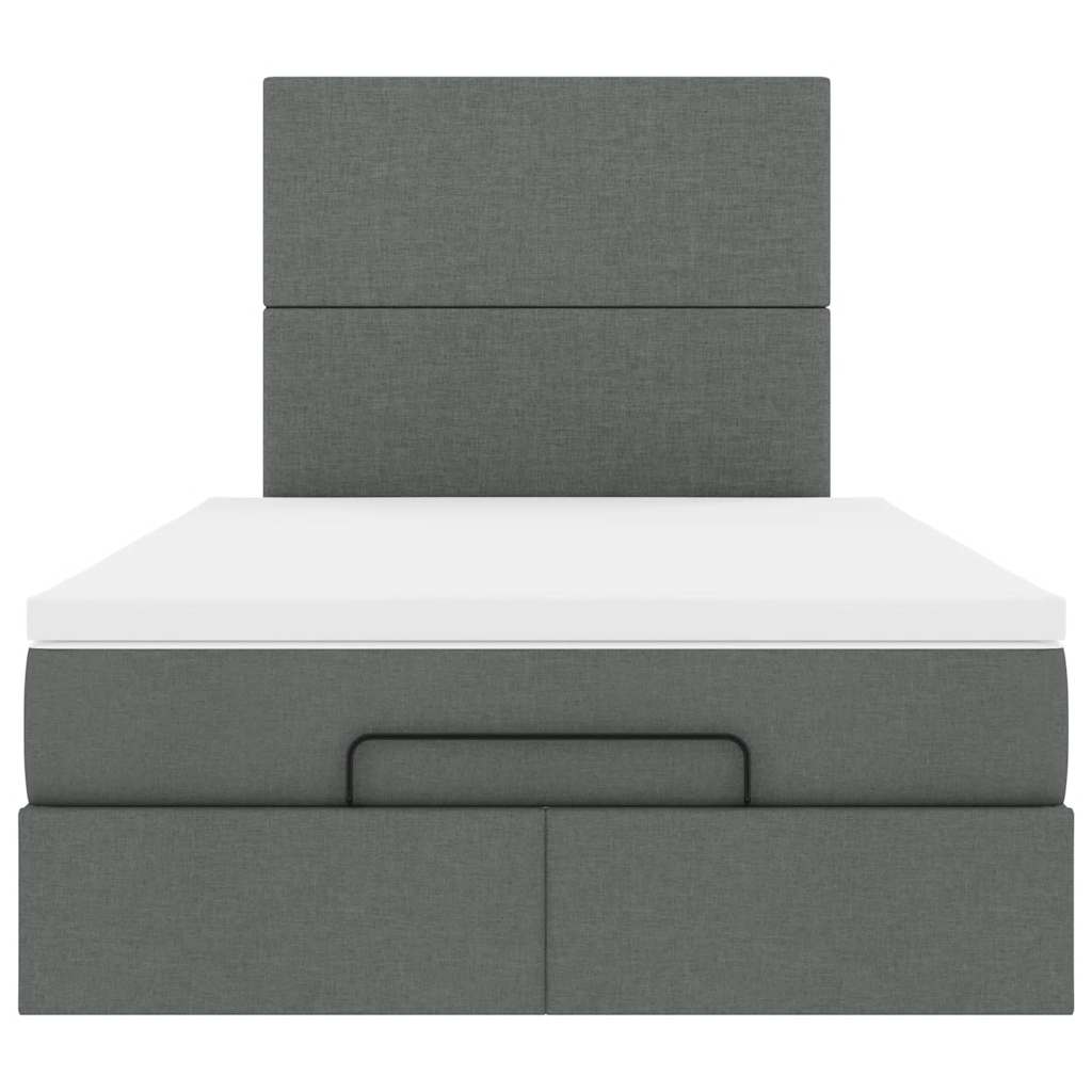 Ottoman bed met matras en LED's 120x190 cm stof donkergrijs