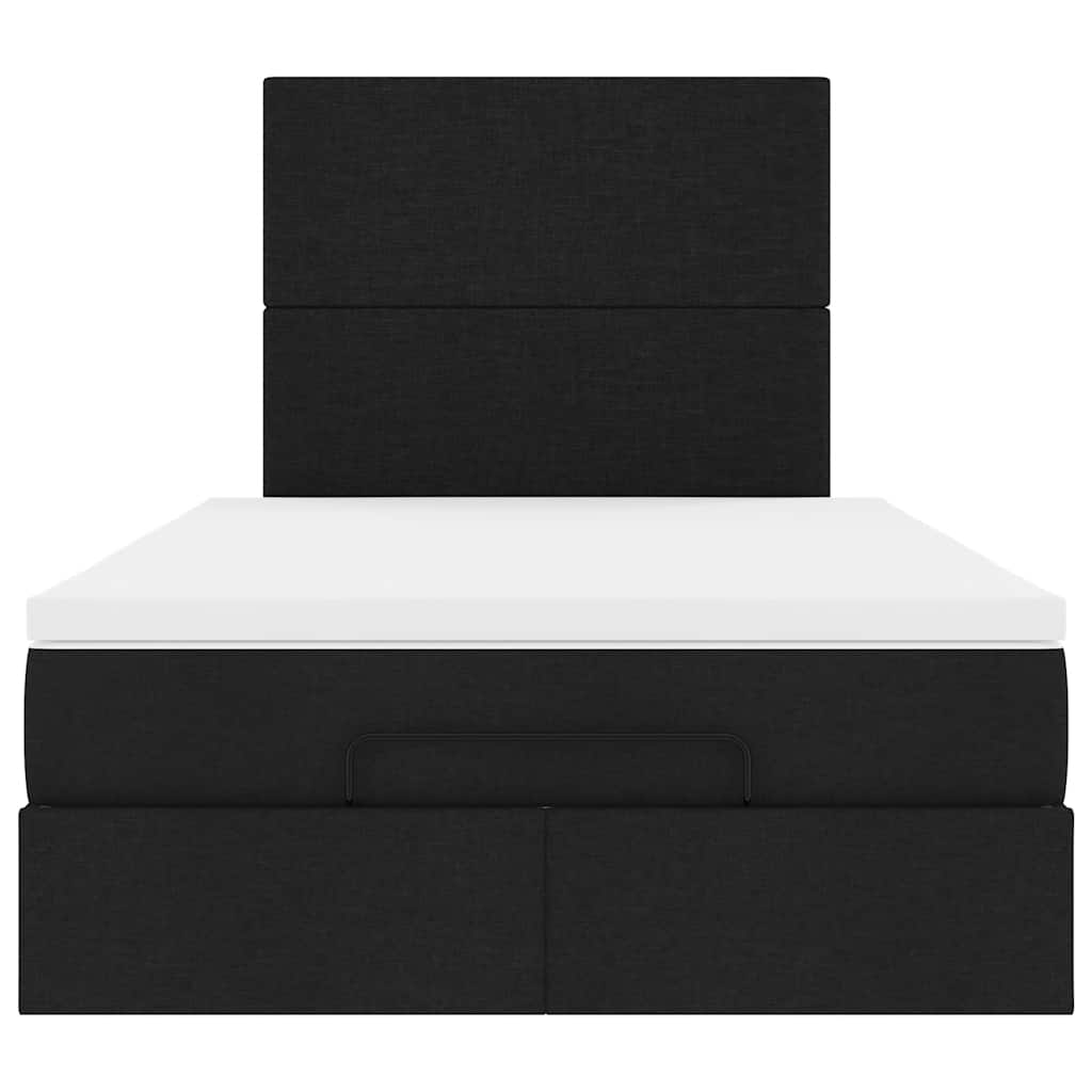 Ottoman bed met matras en LED's 120x190 cm stof zwart