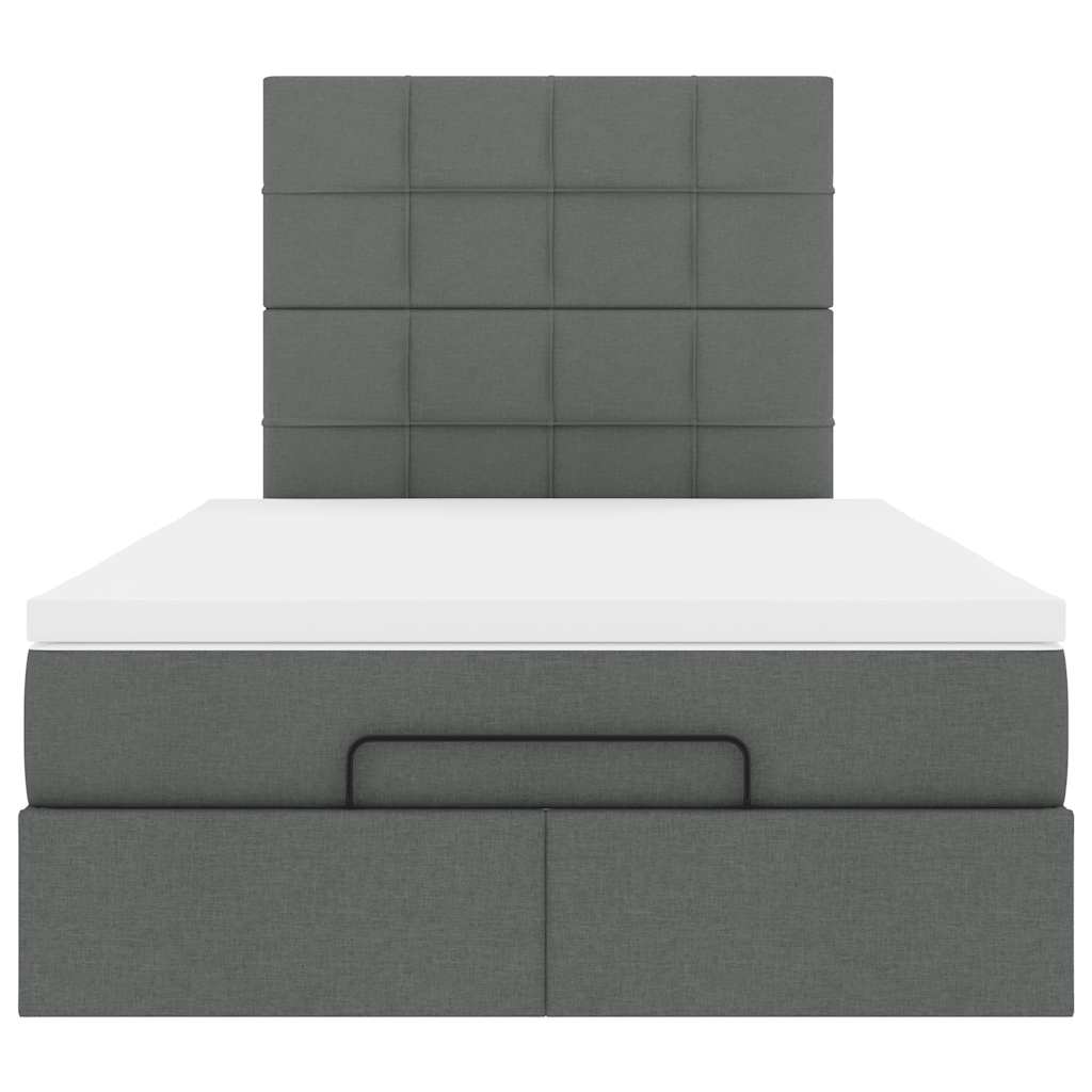 Ottoman bed met matras en LED's 120x190 cm stof donkergrijs