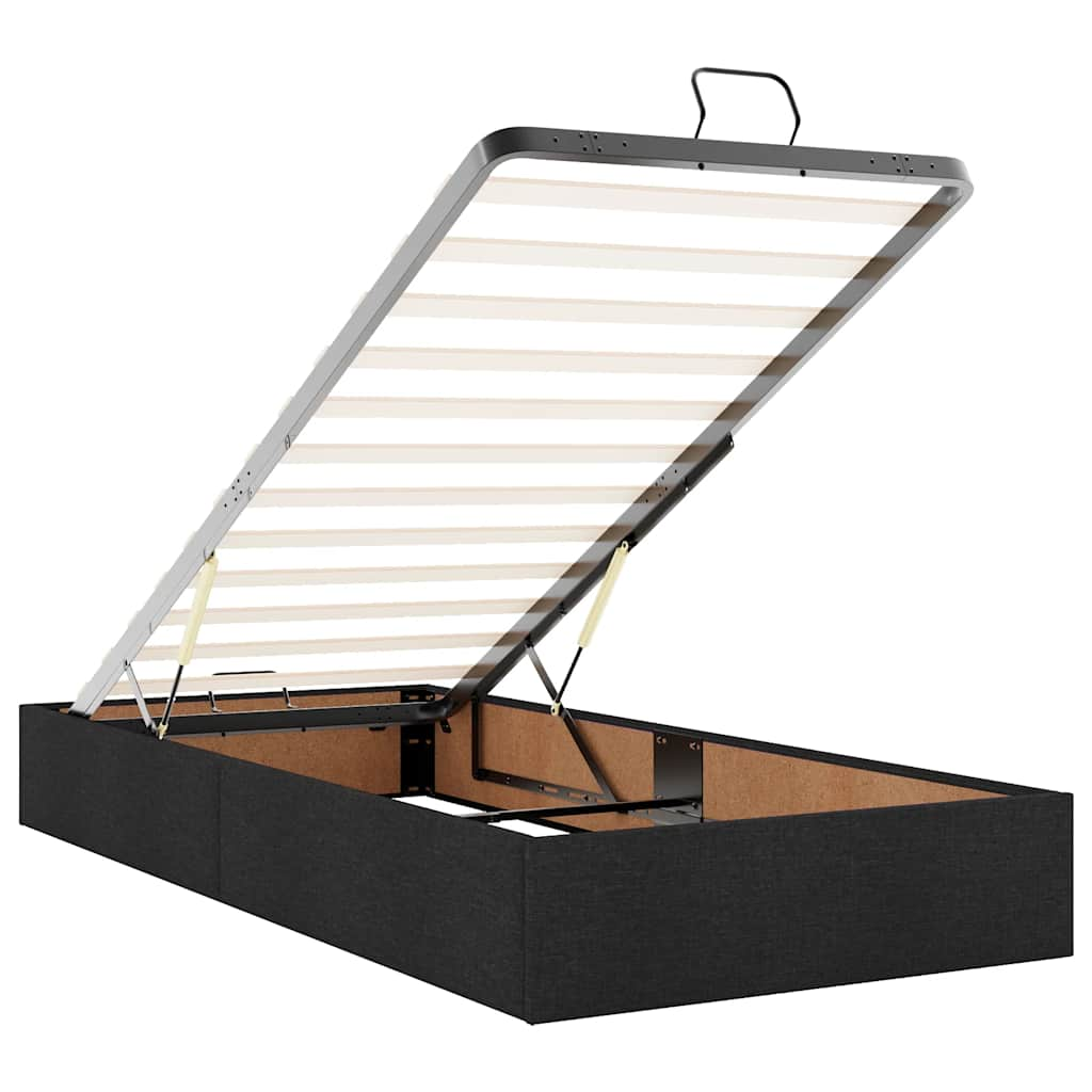 Ottoman bed met matras en LED's 90x190cm stof zwart