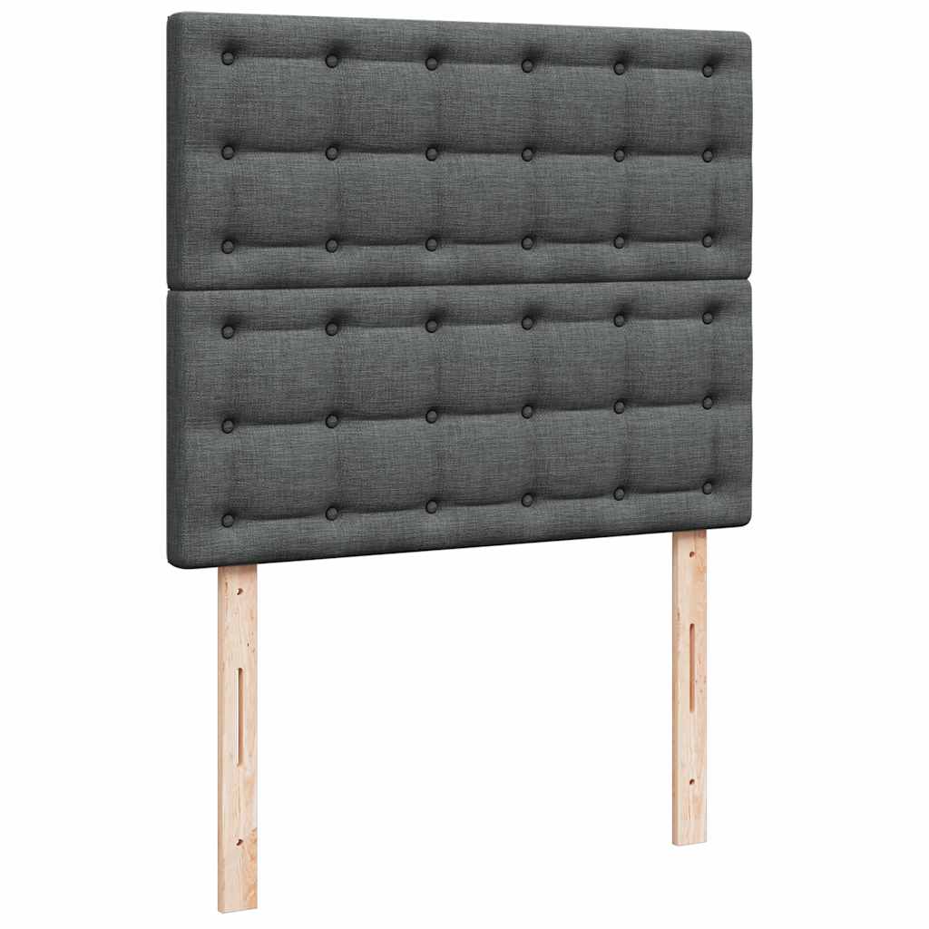 Ottoman bed met matras en LED's 120x190 cm stof donkergrijs