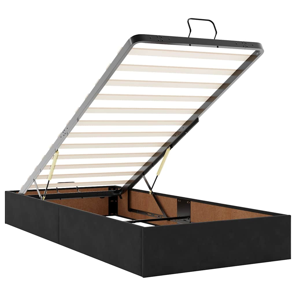 Ottoman bed met matrassen en LED's 90x190cm fluweel zwart