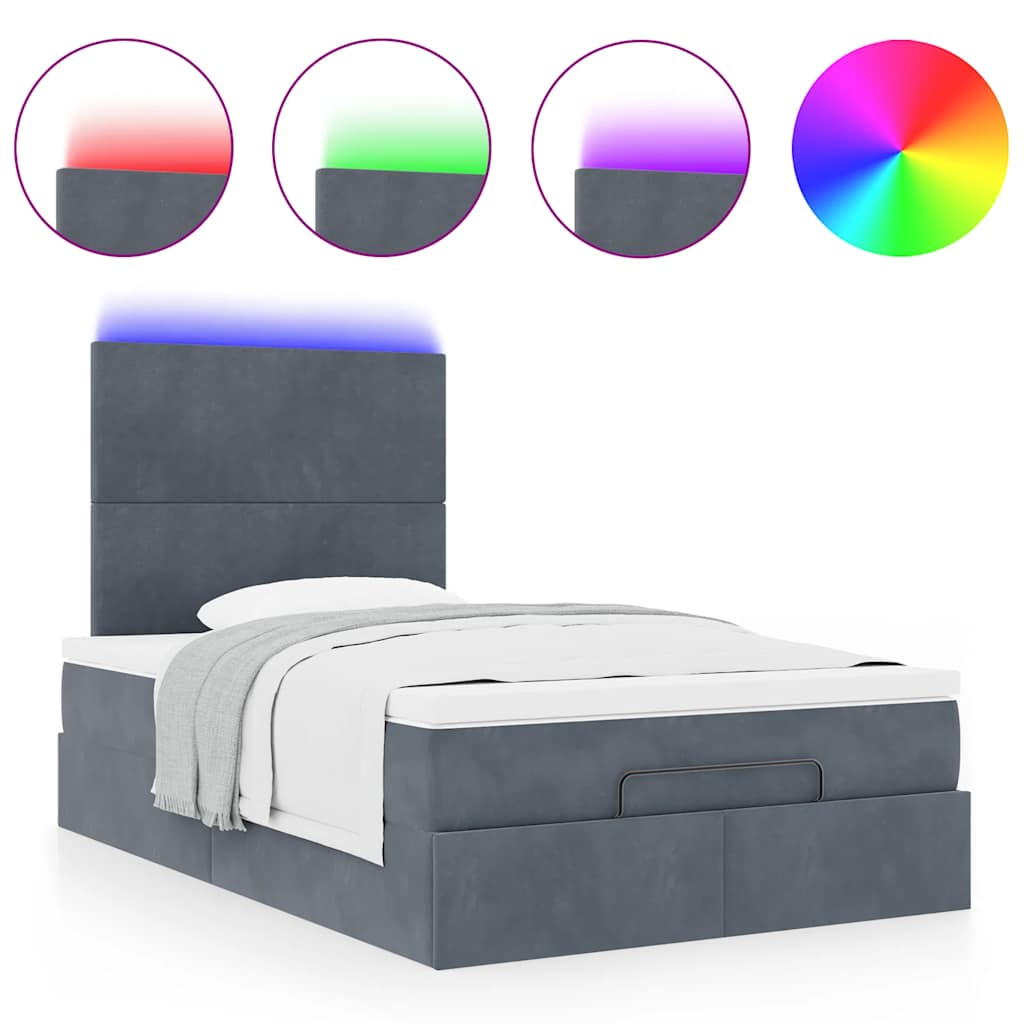 Ottoman bed met matrassen en LED's 120x190cm fluweel