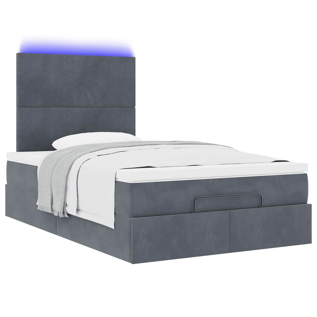 Ottoman bed met matrassen en LED's 120x190cm fluweel