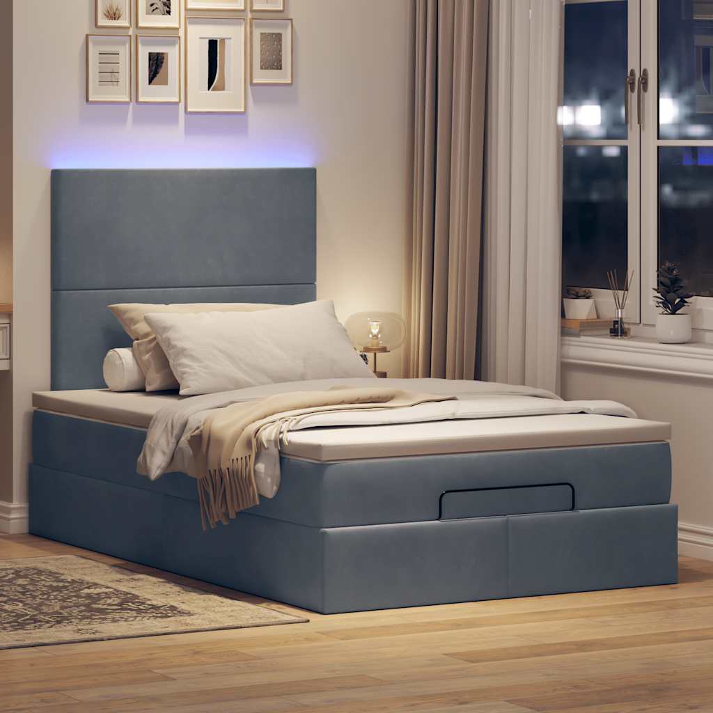 Ottoman bed met matrassen en LED's 120x190cm fluweel