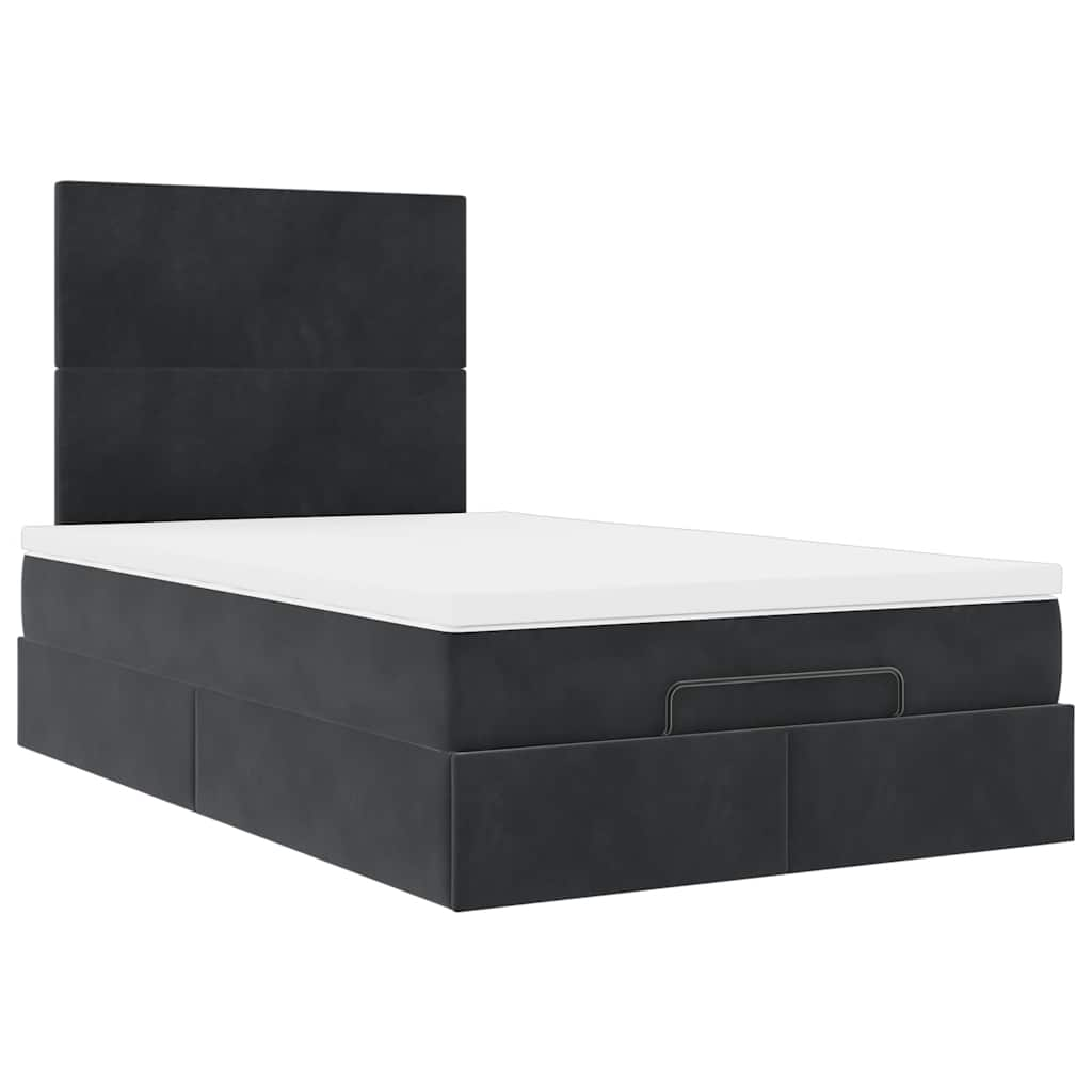 Ottoman bed met matrassen en LED's 120x190cm fluweel zwart