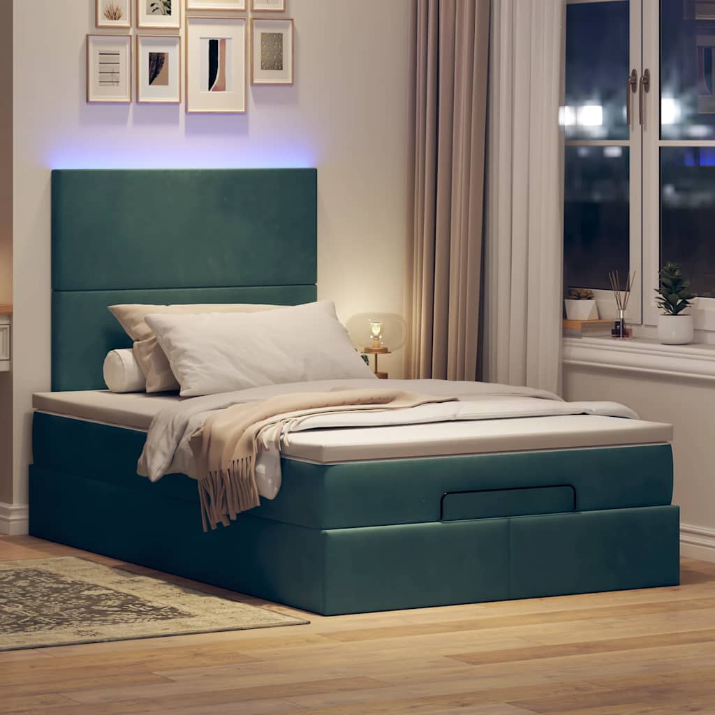 Ottoman bed met matrassen en LED's 120x190cm fluweel