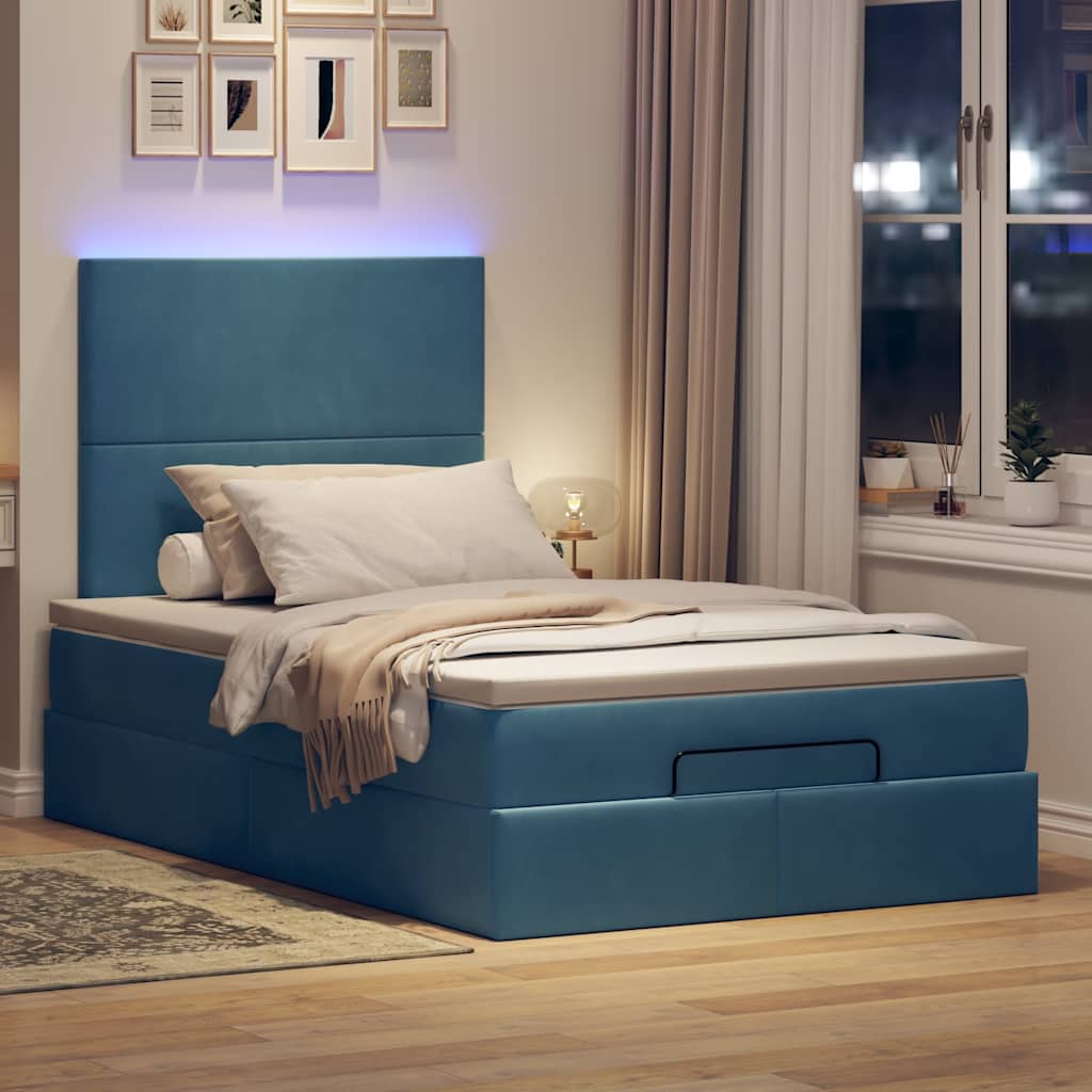 Ottoman bed met matrassen en LED's 120x190cm fluweel