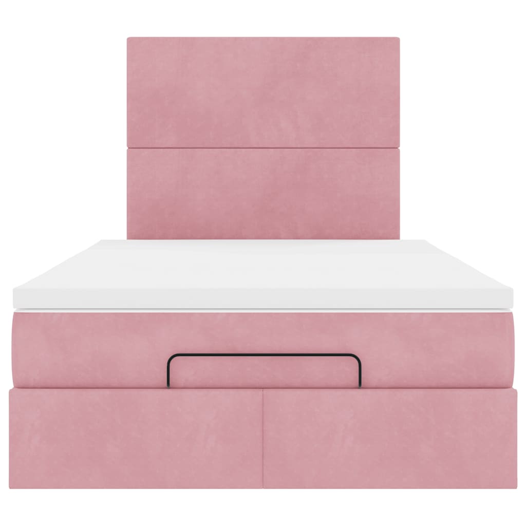 Ottoman bed met matrassen en LED's 120x190cm fluweel roze