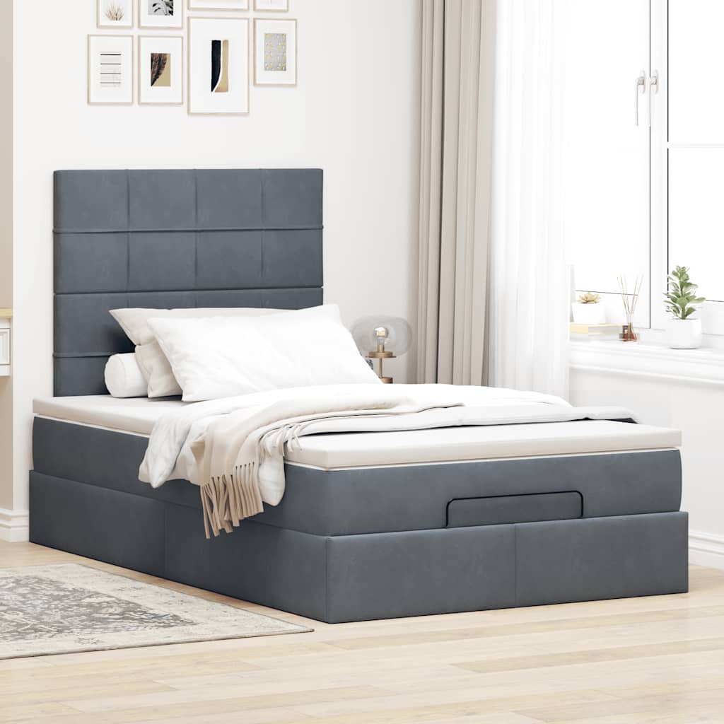 Ottoman bed met matrassen en LED's 120x190cm fluweel