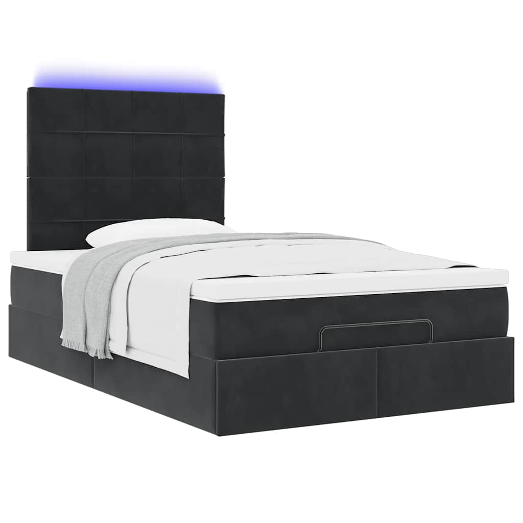 Ottoman bed met matrassen en LED's 120x190cm fluweel zwart