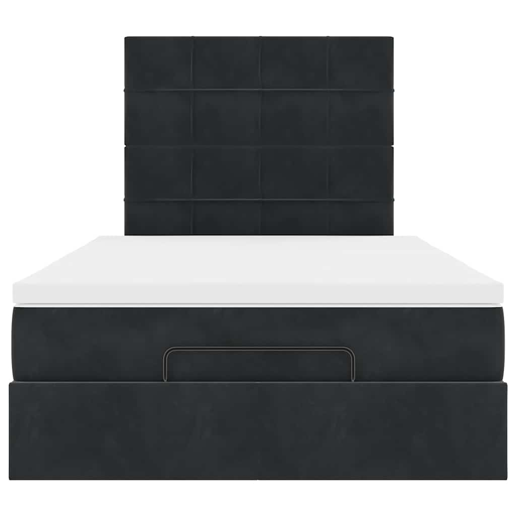 Ottoman bed met matrassen en LED's 120x190cm fluweel zwart