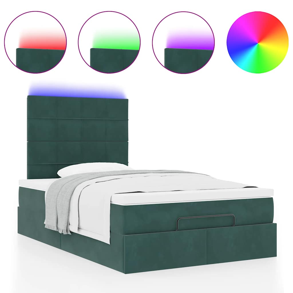 Ottoman bed met matrassen en LED's 120x190cm fluweel