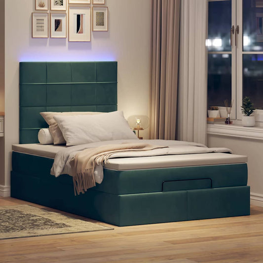 Ottoman bed met matrassen en LED's 120x190cm fluweel