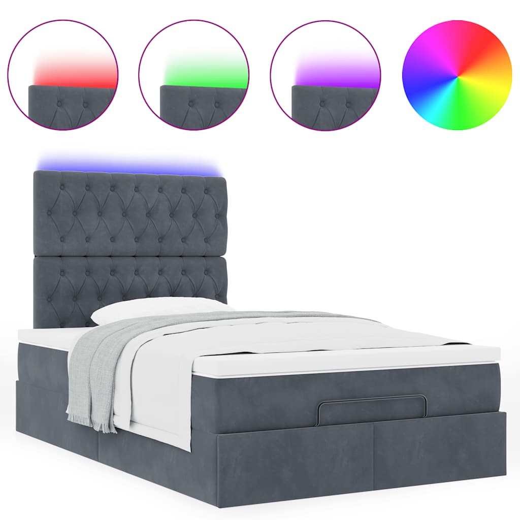 Ottoman bed met matrassen en LED's 120x190cm fluweel