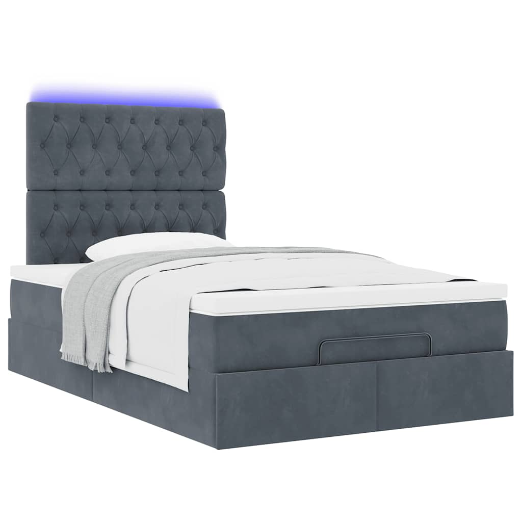 Ottoman bed met matrassen en LED's 120x190cm fluweel