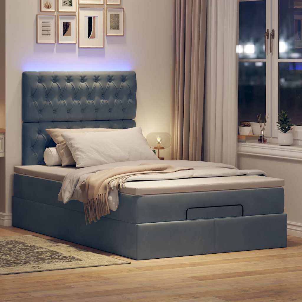 Ottoman bed met matrassen en LED's 120x190cm fluweel