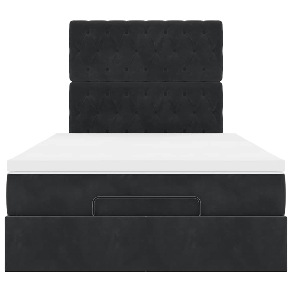 Ottoman bed met matrassen en LED's 120x190cm fluweel zwart