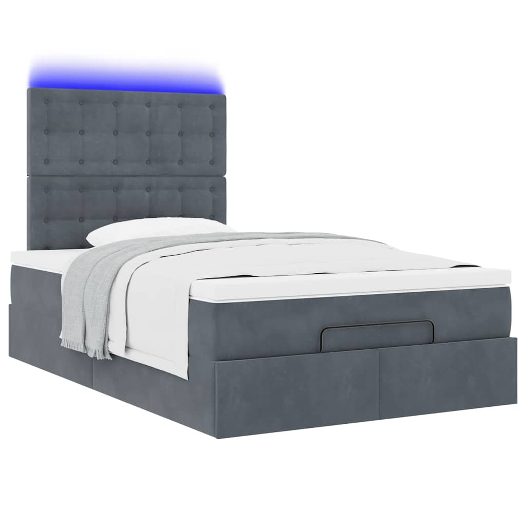 Ottoman bed met matrassen en LED's 120x190cm fluweel