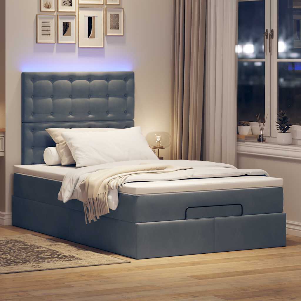 Ottoman bed met matrassen en LED's 120x190cm fluweel