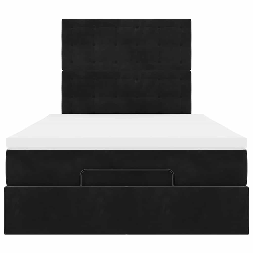 Ottoman bed met matrassen en LED's 120x190cm fluweel zwart