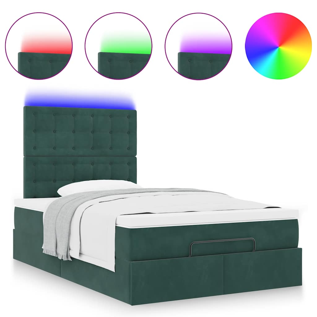 Ottoman bed met matrassen en LED's 120x190cm fluweel