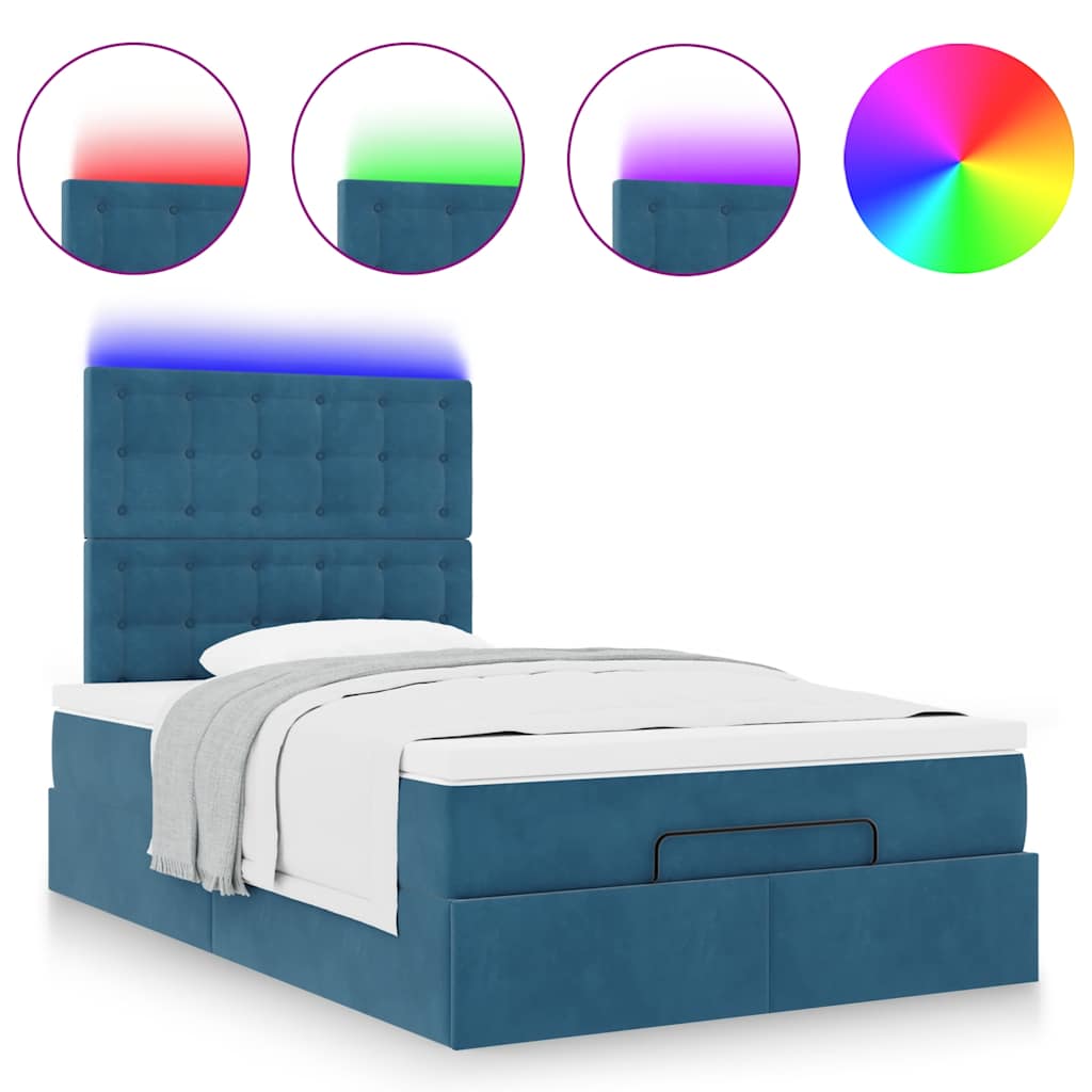 Ottoman bed met matrassen en LED's 120x190cm fluweel