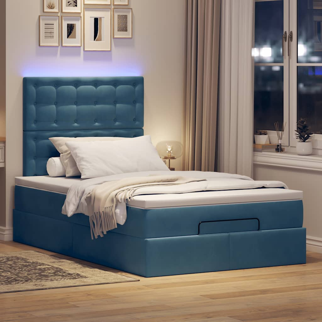 Ottoman bed met matrassen en LED's 120x190cm fluweel