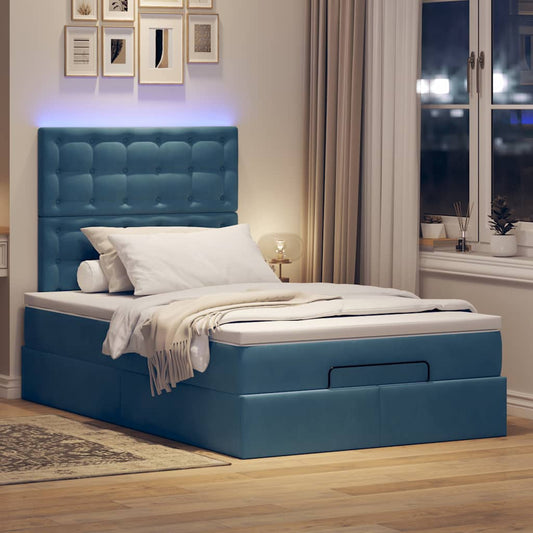 Ottoman bed met matrassen en LED's 120x190cm fluweel