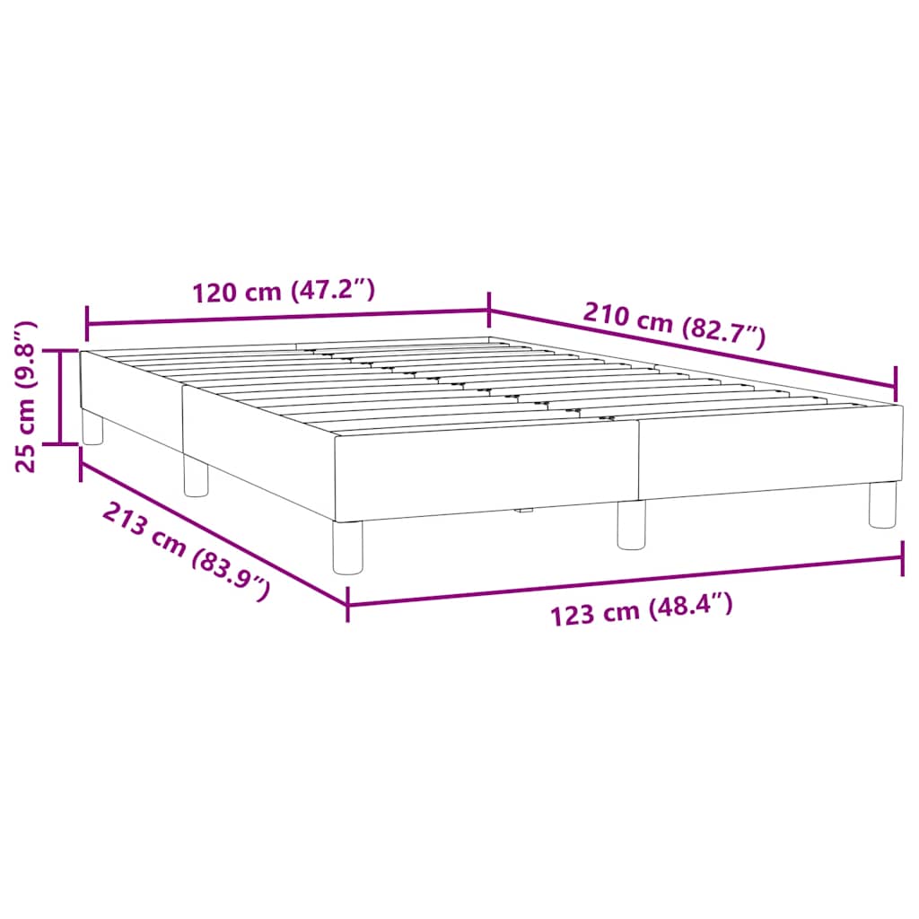 Bedframe zonder matras 120x210 cm fluweel lichtgrijs