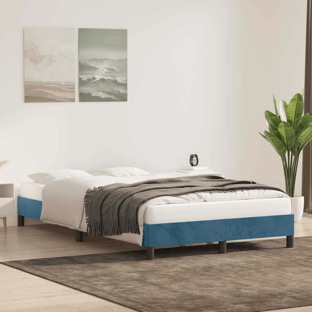 Bedframe zonder matras 120x210 cm fluweel donkerblauw