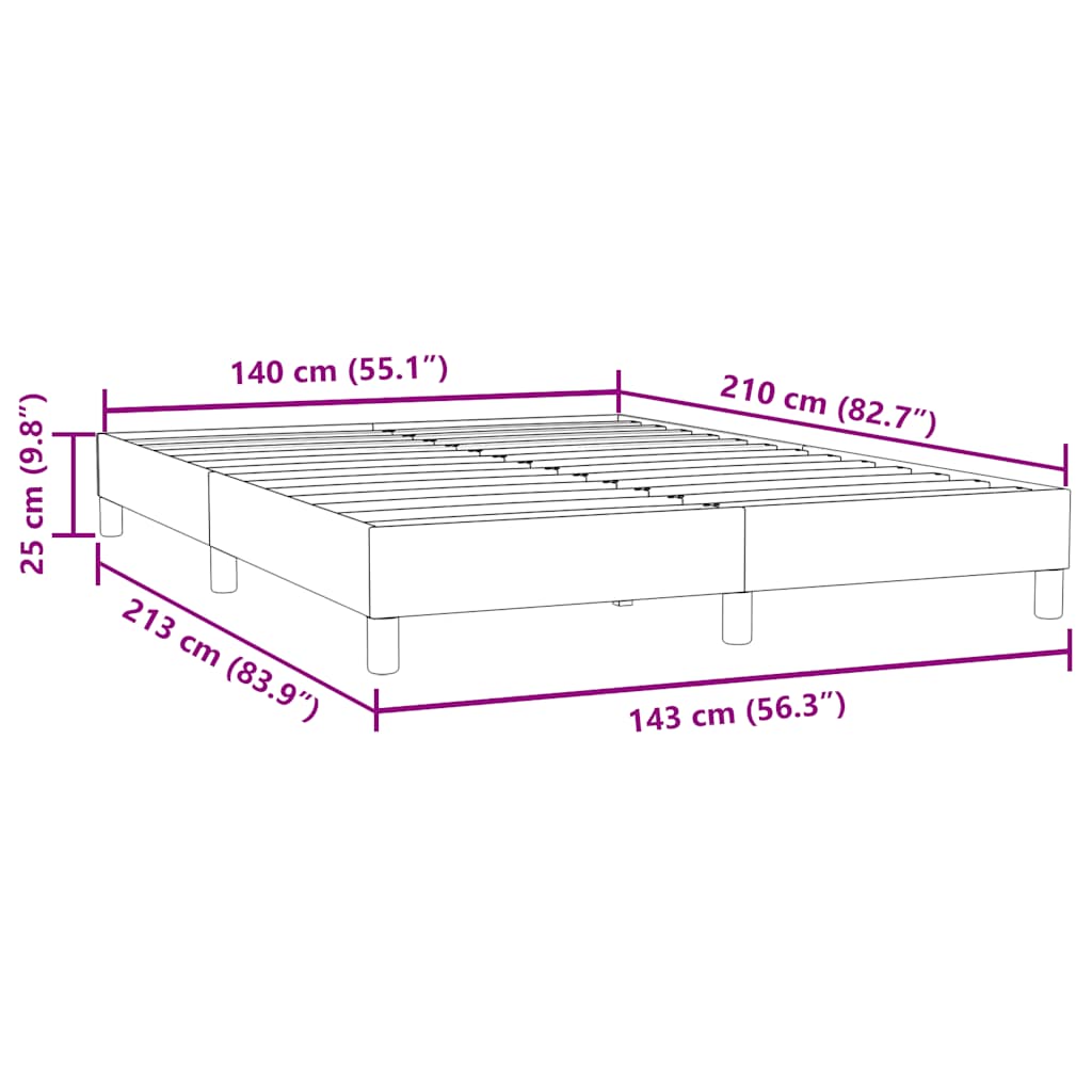 Bedframe zonder matras 140x210 cm fluweel lichtgrijs