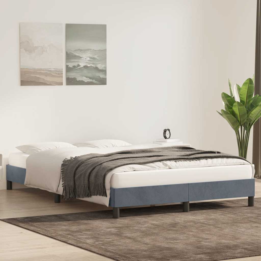 Bedframe zonder matras 140x210 cm fluweel donkergrijs